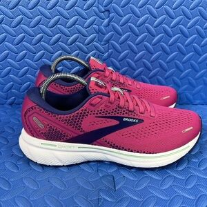 Brooks Ghost 14 Womens Running Walking Shoes Pink Athletic Sneakers Size 9.5B